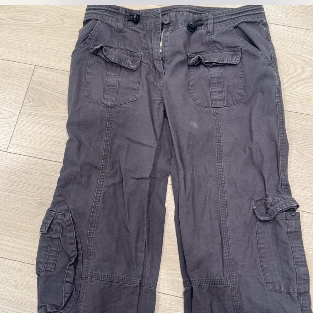 Brandy Melville Women's Cargo Pants in Charcoal